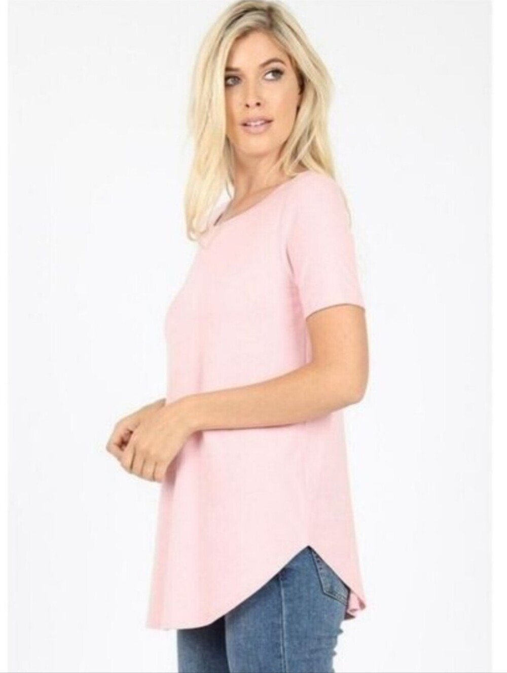 ZENANA Short Sleeve Pink Color Top Size 1XL NWT